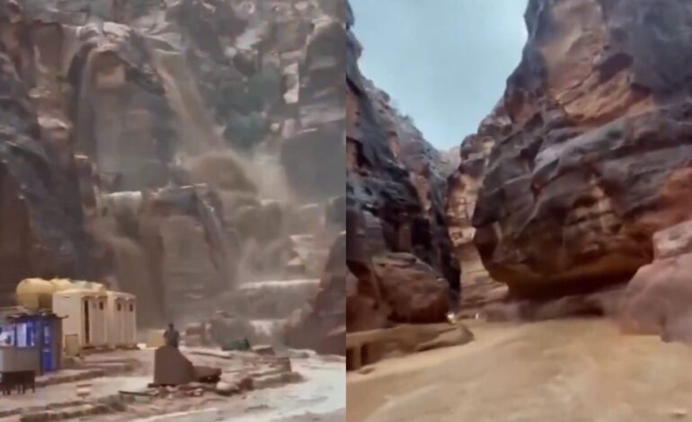 Inundaciones en Petra obligan a su evacuación