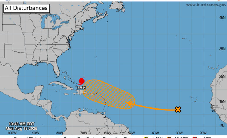 Huracán Erin se fortalece y amenaza a Bahamas y Carolina del Norte
