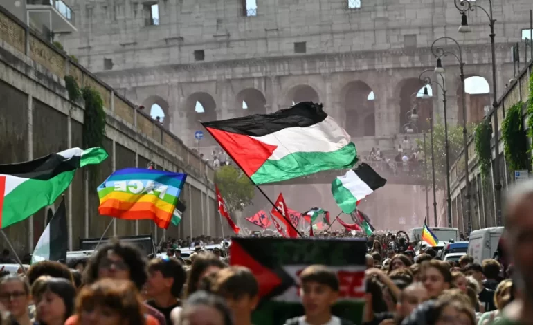Protestas encendidas en Italia por Palestina