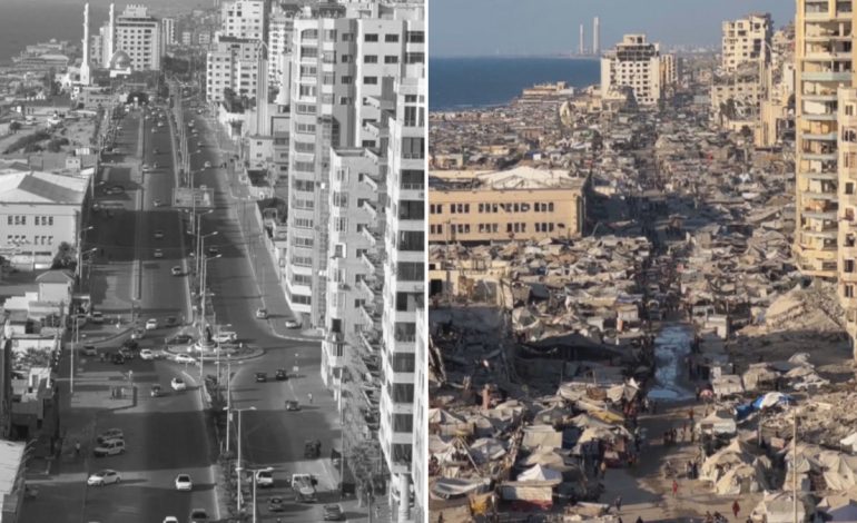 El impresionante antes y después de Gaza