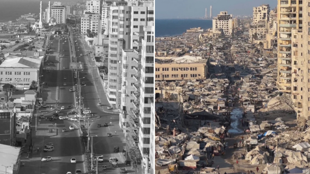 El impresionante antes y después de Gaza