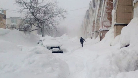 Ciudades sepultadas por la nieve en Rusia