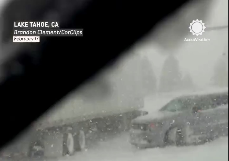 Choque en cadena bajo intensa nevada en Lake Tahoe