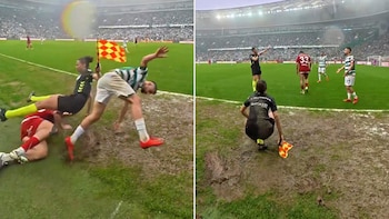 Choque accidental con jueza de línea desató controversia