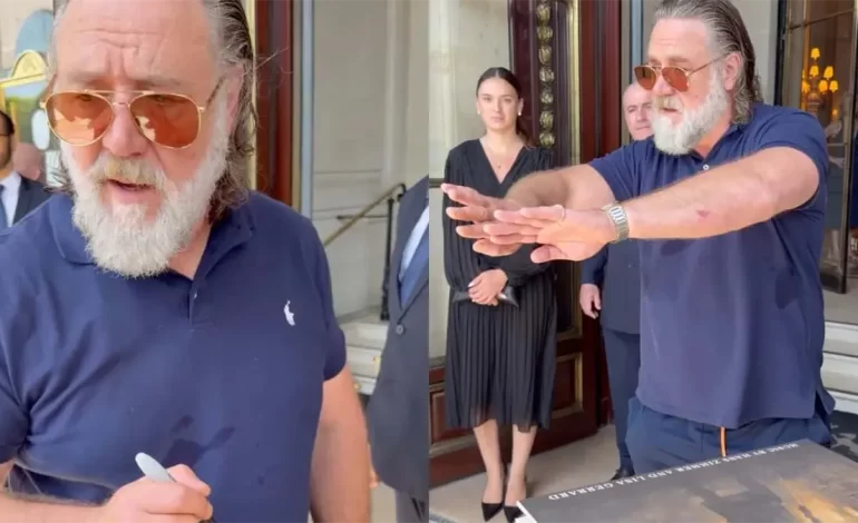 El polémico encuentro de Russell Crowe con sus fans en París
