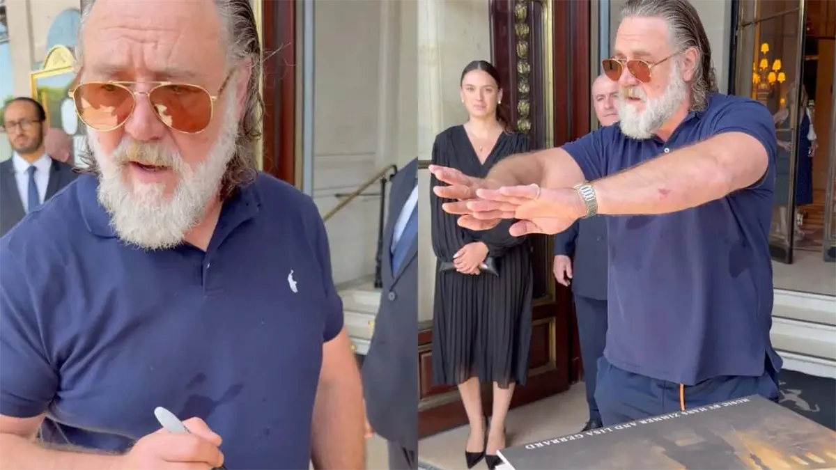 El polémico encuentro de Russell Crowe con sus fans en París
