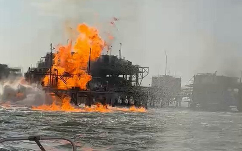 Explosión en el Lago de Maracaibo deja seis trabajadores heridos