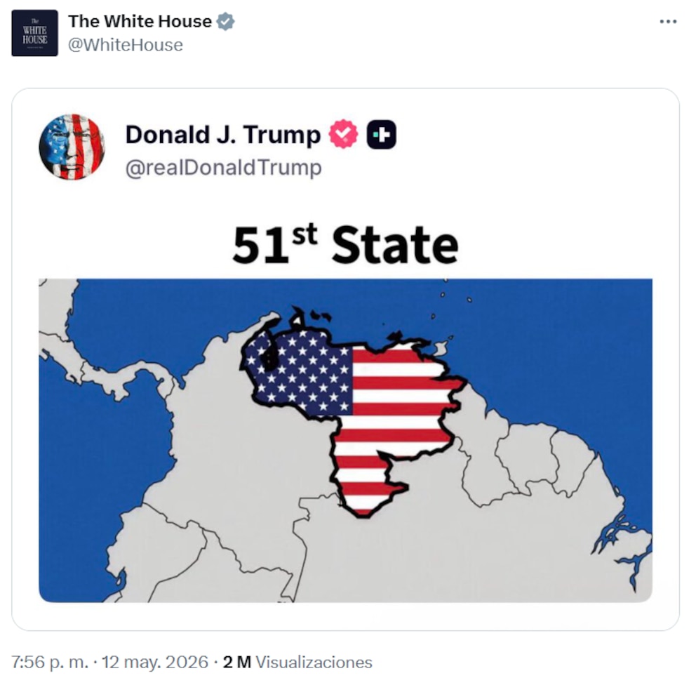 Trump insiste Venezuela como estado 51 de EE.UU.