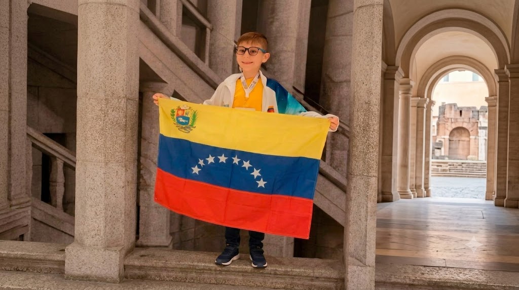 Niño venezolano de 8 años gana oro en olimpiada de matemáticas en Roma