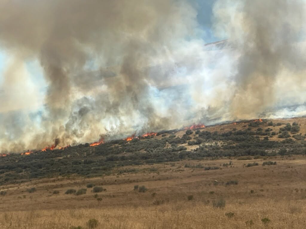 Incendio amenaza estructuras en Box Elder