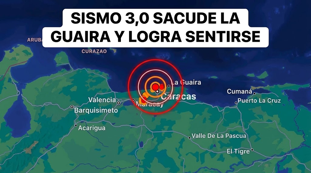 Temblor leve sacude la zona central de Venezuela